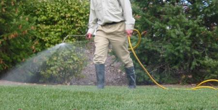 Technician applying liquid SBR aeration