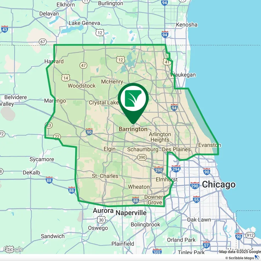 Turf Care Enterprises Service Area Map Barrington IL