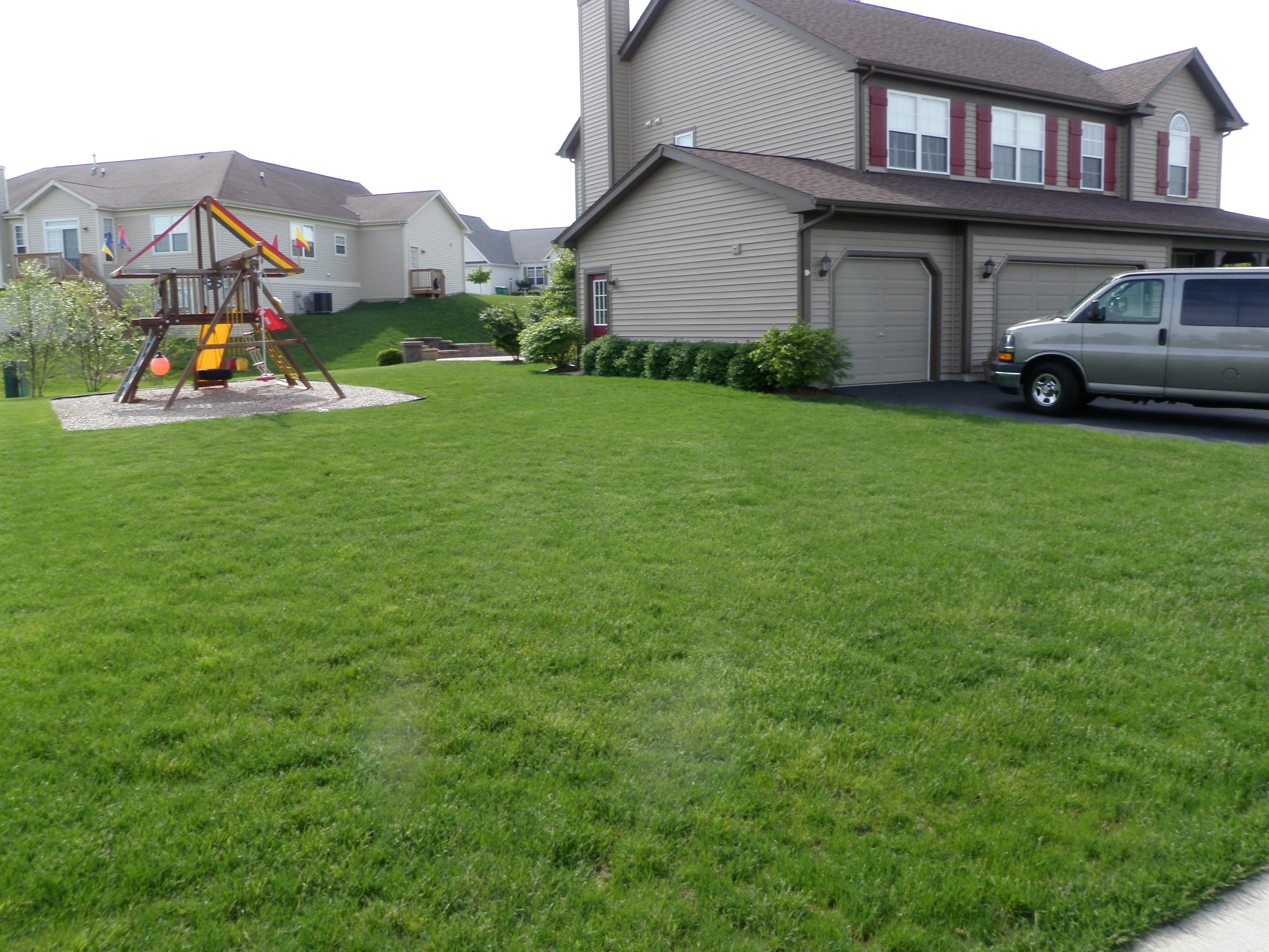 side yard after application