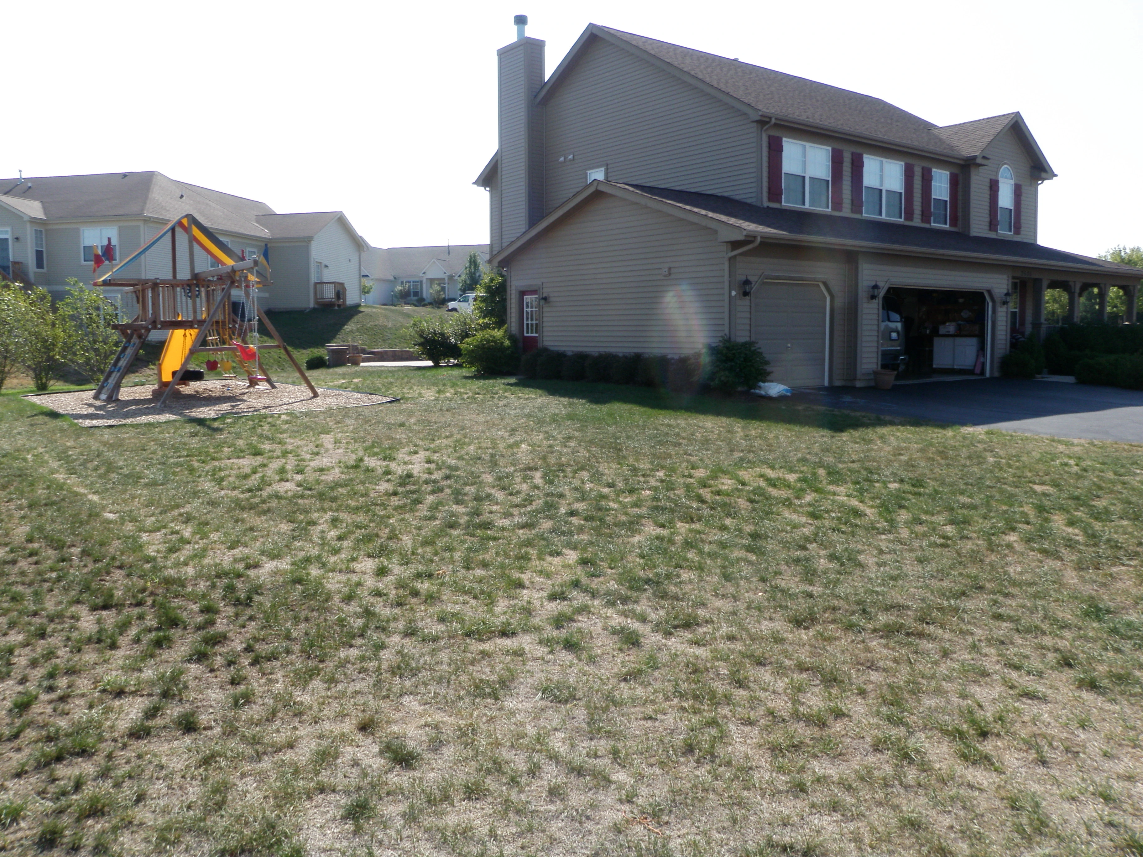 side yard before application